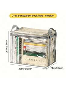 1 pièce Boîte de rangement transparente pour livres, boîte de rangement pour livres pliable, rangement pour salle de classe, boîte de rangement pour livres, boîte de finition domestique transparente, boîte de rangement pour livres