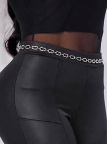 Cinto Corrente Metal Fashion Blogueiras dançando de cintura femininos - Prata - Visão 5