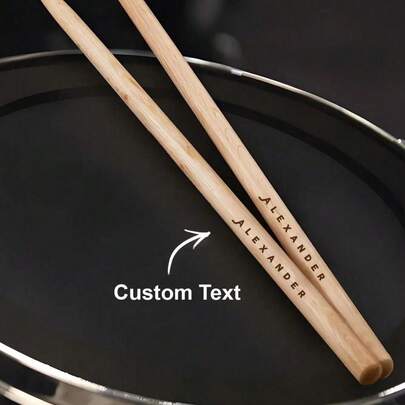 1 Pair/Set Custom Engraved Drum Sticks Personalized Drumsticks 5A Drumsticks Drummer Gift Sticks Of Maple Wood, Musician Gift For Drummer Customized Message Drum Sticks Set Anniversary Gift, Christmas Gift, Personalized Gifts For Women/Men Ideal Gifts For Him Her, Friends, Children For Anniversaries, For Birthdays, For Fall/Autumn/Winter, For Children's Day, Custom, Personalized Gifts, Drum, Custom, Personalized Gifts, Custom Gifts, Customized Wood, Personalized,Customized Musical Instruments & Accessories,Street Casual Chic