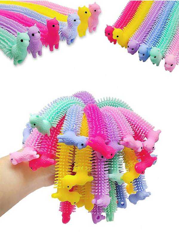 5/10/15 Stück weiche Gummi Alpaka Ziehspielzeug Armbänder, kreative Teenie-Party Gastgeschenke, zufällige Stile und Farben, Fidget Spielzeug, Spielzeug, sensorisches Spielzeug, Party Tüten Füllungen, autistisches Spielzeug, Weihnachts Fidget Spielzeug, Preise, Oster-Korb Füllungen, Sensorisches Equipment