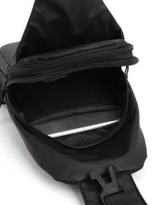 1入流行黑色男士胸包，具有多個口袋，適用於日常使用和約會禮物，腰包，臀包，腰包，旅行工作週末暑期假期大容量攜帶工具禮物個性化禮品男友爸爸丈夫大學袋