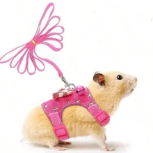 1入組寵物胸背帶，適用於倉鼠、雪貂、黃鼠狼、松鼠、天竺鼠和其他小型寵物 - 粉色 - 查看 1