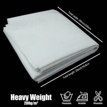 1pc 39*80inch Iron-On Fusible Fleece Interlining Adhesive Interfacing - Easy-Affix & Non-Woven Batting, Ideal For Sewing, Quilting & Crafting - White One-Sided Foam Stabilizer For Durable DIY Tote Bags & Home Decor Projects
