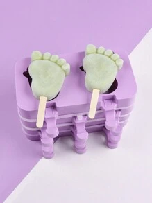 1入組卡通造型矽膠冰棒模具，包含1個模具和50支棍子 - 淡紫色 - 查看 9