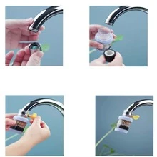 1pc Household Kitchen Faucet Water Filter, Tap Purifier Splash-Proof, Detachable & Washable, White - White - View 4