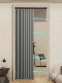 1pc,Complimentary Retractable Curtain Rod, Corrugated Folding Door Curtain Partition,Accordion Style Door Curtains For Doorways, Pleated Folding Doors Curtain For Closet And Room Divider - Grey - View 6