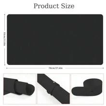 Estera de mesa para uñas de arte negra, cojín de soporte de brazo portátil y plegable para arte de uñas, suave estera de mesa impermeable de arte de uñas de microfibra de PU especial, adecuada para manicurista, práctica de manicura en casa, gran alfombrilla para mouse de oficina, alfombrilla de mouse impermeable para juegos.
