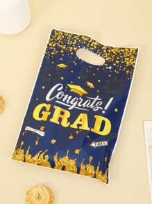 10pcs Graduation Theme Gift Bags,Graduation Season Loot Bags - Perfect For Graduation Party Favor Supplies - Blue - View 4