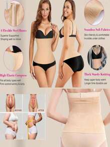 1pc Women Waist Trainer Body Shaper Belt, Sexy Slimming Corset Shapewear Bodysuit, Tummy Control Vest Exercise Waist Belt Suitable For Workout Home Sports And Walk