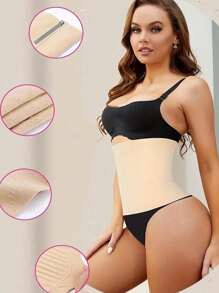 1pc Women Waist Trainer Body Shaper Belt, Sexy Slimming Corset Shapewear Bodysuit, Tummy Control Vest Exercise Waist Belt Suitable For Workout Home Sports And Walk