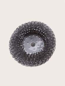 1入組不鏽鋼帶手柄的刷具，鋼制針織清潔刷工具，用於清洗碗碟、廚房鍋具、水槽的刷掃刷墊 - 黑色 - 查看 9