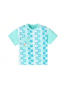 Annil Jungen Sommer Lässig Bedrucktes Rundhals Kurzarm T-Shirt