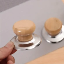 1pc Wooden Pan Cover Handle With Wooden Beads, Heat Resistant Universal Pot Cover Knob For Kitchen Cookware, Replacement For Stainless Steel Pot Lid Knobs - Resistant To Heat, Made Of Wood, Easy To Install, Available In Multi-Piece Options, Suitable For Replacing Pot Handle And Button Covers, Kitchen Tool Accessories - Wood Color - View 6
