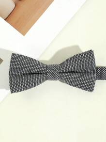 1 pieza Corbata de moño de estilo simple de moda para hombre con patrón de rejilla en un solo color adecuado para fiestas, escuela y atuendo diario