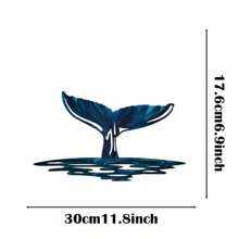 HELLOYOUNG 1入組金屬魔鬼魚牆藝懸掛裝飾，海岸懸掛裝飾海濱別墅標誌，海洋主題嬰兒淋浴禮物 - 藍色 - 查看 12