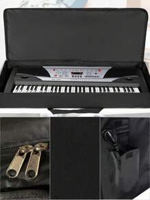 1 bolso de teclado de instrumento con estampado floral y letras, bolso protector de almacenamiento para teclado portátil a prueba de agua, con asa de transporte, funda anti-golpes para piano electrónico, ideal para viajes y almacenamiento en el hogar, de 61 teclas, con bolsillos dobles y protección completa contra el polvo