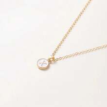 1 Stück Modische Halskette Mit Buchstaben-anhänger, Personalisierte Buchstaben-halskette Für Frauen Und Mädchen, Goldfarben, Geschenk-accessoires