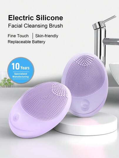 Electric Soft Silicone Tooth Facial Cleanser, Facial Cleansing Brush,  Vibration Facial Cleansing Brush, For Deep Cleansing, Gentle Exfoliation And Massage