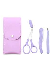 Eyebrow Grooming Kit With Professional Slanted Eyebrow Tweezer, Beauty Scissors With Comb And Eyebrow Razor Kit - For Shaping & Trimming Eyebrow,Makeup,Cheap,Room Decor,Vanity,Travel,Bedroom,Makeup Accessories