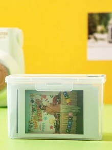 Set Of 3 Clear Flip-Top Postcard Storage Boxes For Star Cards, Stickers, Commemorative Albums And Photos Organization - Clear - View 3