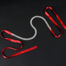 New Arrival elegancki pas ze strasami dla nowożeńców do sukni ślubnej formalne akcesoria do sukni, kryształowy diament damski łańcuszek w talii na ślub i imprezę i bankiet