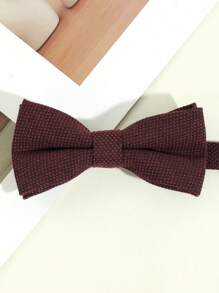 1 pieza Corbata de moño de estilo simple de moda para hombre con patrón de rejilla en un solo color adecuado para fiestas, escuela y atuendo diario