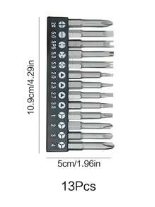 STONEGO 5/7/13入組特殊形狀螺絲刀，50毫米的U型、Y型、三角型、十字型、3點式螺絲刀頭，工具套裝，適用於家用電器中的六角螺絲，鉻钒合金钢制造的鑽配件 - 灰色 - 查看 9