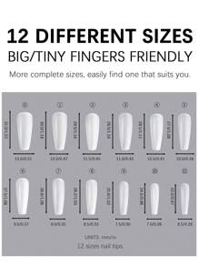 240 Pcs Extra Long Coffin Fake Nails, Acrylic Full Cover False Ballerina Shaped Press On Nails With Box Fake Nails Follow The Natural C Curve Of The Nail For Nail Extension And Home DIY Nail Salon - 12 Sizes Available