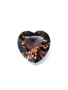 1pc Natural Hand-Carved Heart Shaped Gemstone Faceted Tea Crystal Healing Crystal Mother's Day Gift Ring Gemstone Pendant Gemstone DIY Gemstone - Smoky Quartz - View 3