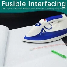 1pc 39*80inch Iron-On Fusible Fleece Interlining Adhesive Interfacing - Easy-Affix & Non-Woven Batting, Ideal For Sewing, Quilting & Crafting - White One-Sided Foam Stabilizer For Durable DIY Tote Bags & Home Decor Projects