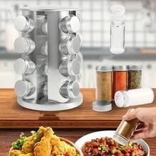 1 Set, Spice Rack, Rotating Spice Rack With 8/12/16 Jars, Revolving Spice Rack Organizer For Cabinet, Seasoning Organizer, Stainless Steel Kitchen Spice Tower, Kitchen Tools - Stainless Steel Color - View 4