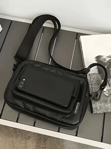 Men's Pu Shoulder Bag, Chest Bag, Coin Purse, Messenger Bag Winter Holiday Tote Bag Fany Pack Beach Bag Gym Bag Black Bag Hiking Large Capacity Multi-Functional Portable Vacation Hip Bag Christmas Gifts School Supplies New Life Items For Students Men Essentials Side Bag Purse Essentials Fashion Men's Bags Business Graduation Small Bag Body Bag Pouch