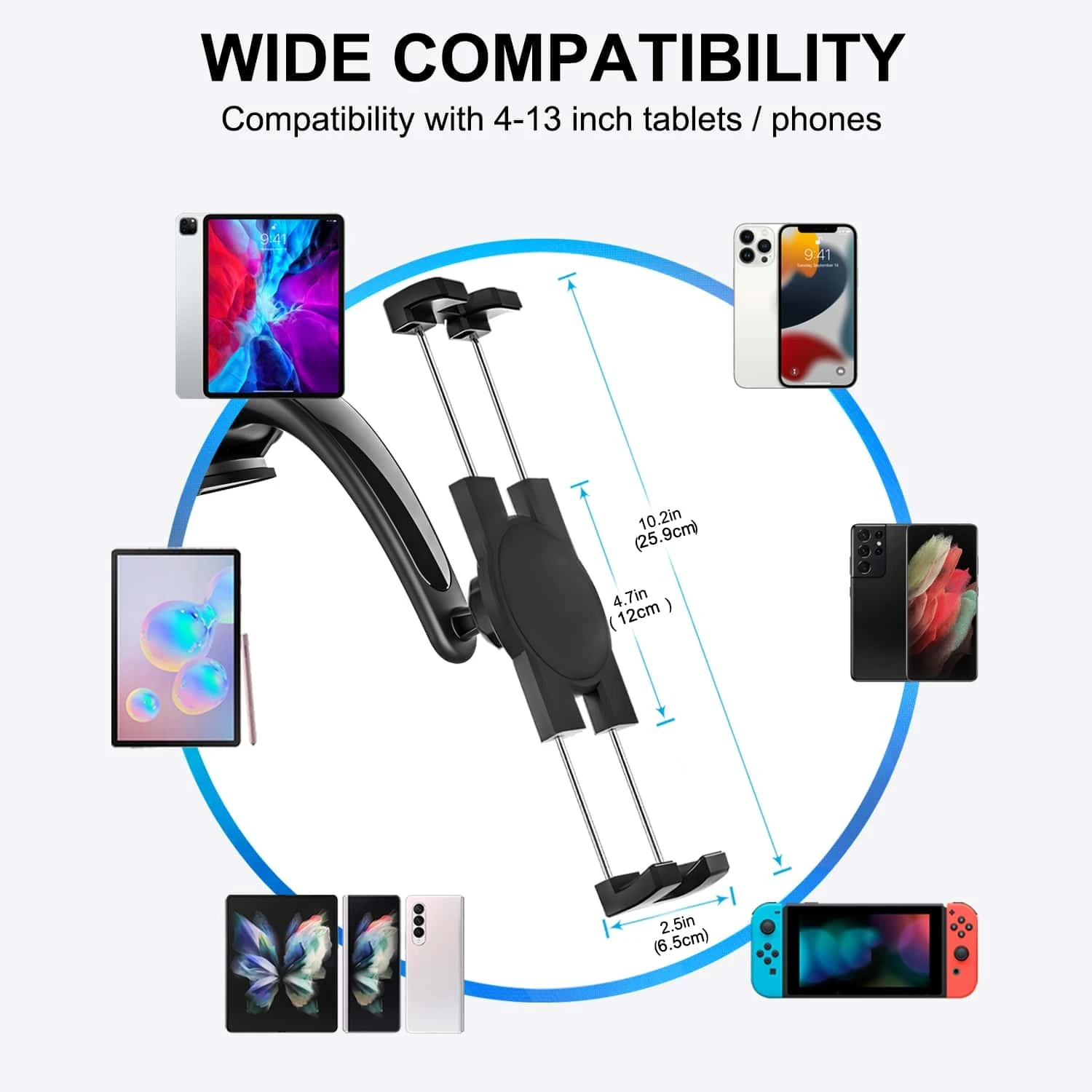 Gooseneck Indoor Cycling Tablet Holder For Fixed Treadmill Elliptical