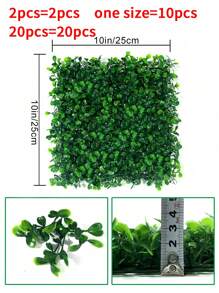 2/10/20 piezas, Paneles de boj artificial de plástico, Tablero de hojas artificiales de plástico verde para decoración de pared, Adecuado para decoración, pared, fiesta, exterior, decoración interior sencilla DIY (10in*10in), Día de San Valentín, Regalo, Cumpleaños, Graduación, Plantas falsas