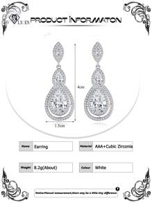1 Đôi Quyến Rũ Giọt Nước AAA Cubic Zirconia Tòn Ten Bông Tai Nữ Cưới Đính Hôn Kỷ Niệm Trang Sức Dự Tiệc Quà Tặng Ngày Của Mẹ - giọt nước - Xem 9