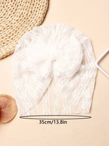 1 pièce Bandeau bébé en dentelle avec nœud papillon et maille, et 1 pièce Bavoir bébé avec dentelle et nœud papillon, pour la Saint-Valentin - Blanc - Voir 5