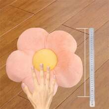 1入隨機花形毛絨坐墊，適用於辦公椅、沙發、學生座椅和花瓣枕頭寵物坐墊 - 粉色 - 查看 3