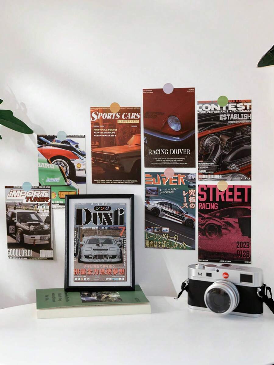 30 张赛车主题墙贴（包括圆点贴纸礼物）DIY 汽车海报适用于家庭、卧室和教室墙壁装饰、海报、贴纸、墙壁艺术、春季装饰物品让您的家焕然一新、节日装饰贴纸礼物生日毕业 - 彩色 - 查看 1