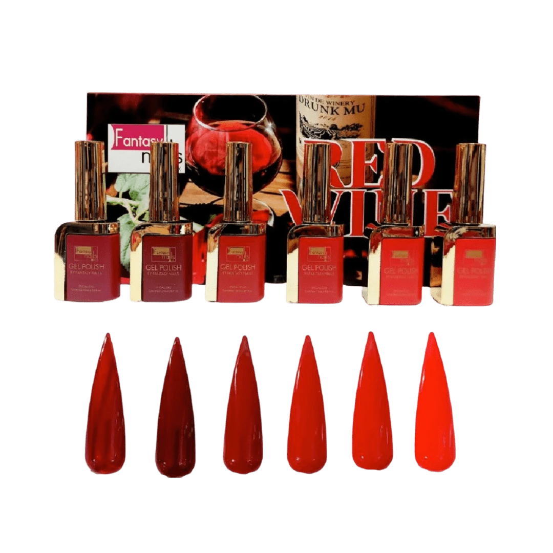 GAMA DE 6 PZ GEL UV PARA UÑAS  RED WINE FANTASY NAILS - Champán - Ver 1