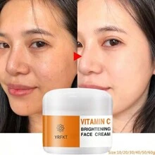 維生素C亮白修護霜，改善黑斑美白霜，修復褪色的皮膚，膚斑和護膚產品 - 白色 - 查看 4