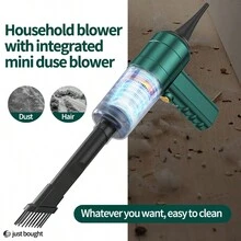 1 Máy hút bụi cầm tay không dây di động cho ô tô, Máy hút bụi cầm tay có lực hút mạnh, Máy hút bụi mini nhỏ gọn - màu xanh lá - Xem 5