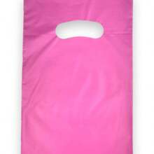 50 Sacolas Plásticas - 16X20 -Material Virgem - Boca de Palhaço / Alça Vazada - Para Loja - 0,10 Micras