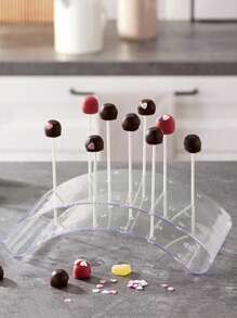 透明丙烯酸棒棒糖架20孔蛋糕棒架，適用於婚禮、生日派對、週年慶、糖果裝飾等，易於使用且引人注目 - 無色 - 查看 4