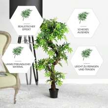 Grande albero artificiale, pianta d'appartamento stabile, pianta artificiale verde, pianta decorativa artificiale con vaso, pianta d'appartamento palma artificiale