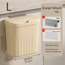 Simple Bathroom Trash Can, Wall-Mounted Large Capacity Garbage Bin With Waterproof And Bearing Features For Home And Toilet Home Bathroom Decor Bathroom Organizer Fall Decor Back To School