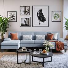 Furmax Modern U-Shape Sectional Sofa, Corduroy Modular Couch, Oversized Sofa With Chaise For Living Room - 灰色 - 查看 3