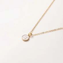 1 Stück Modische Halskette Mit Buchstaben-anhänger, Personalisierte Buchstaben-halskette Für Frauen Und Mädchen, Goldfarben, Geschenk-accessoires