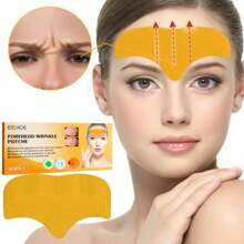 10pcs Anti-Wrinkle Forehead Line Removal Gel Patch Firming Mask Frown Lines Stickers Anti-Aging Collagen Face Skin Care - Yellow - View 2