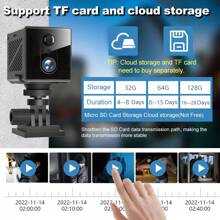 Cámara mini wifi de 5MP con audio bidireccional, batería incorporada de 3000mAh, detección humana PIR, cámara de seguridad WIFI, cámara de seguridad para el hogar sin cables OKAM PRO - Negro - Ver 5
