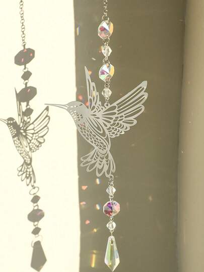 Atrapasoles de cristal con prismas, colgante de sol para ventana, decorador de arcoíris interior, ornamento fabricante de arcoíris, atrapasoles de prisma de colibrí, regalo, paquete de 1, Halloween, espeluznante, otoño, fiesta, decoración del hogar, decoración de la habitación, decoración de pared